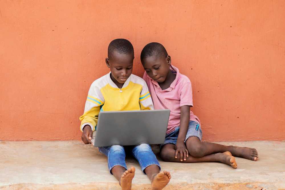 Students using computers